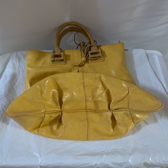 Mustard Rough Leather Bag by Charles Jourdan -NWOT - Picture 9 of 14